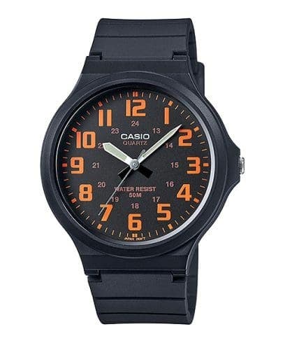 Casio MW-240-4BVDF Analog Casual Watch for Men, Resin Band - Black