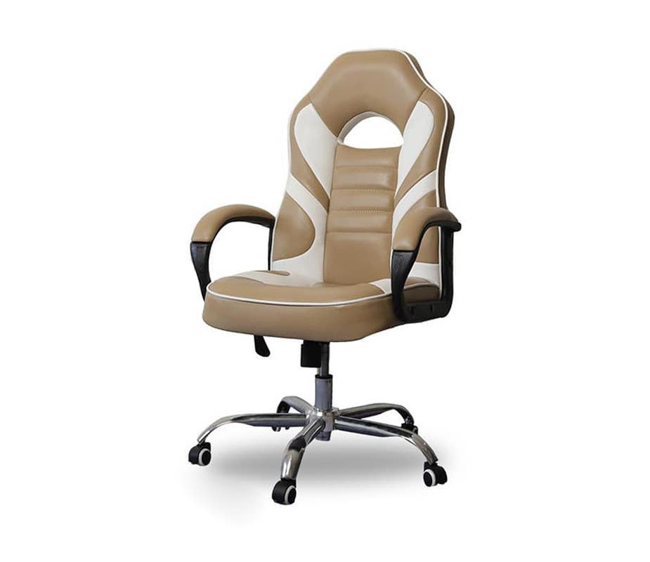 Metal Moveable Office Chair, 55×55×120 cm - Beige