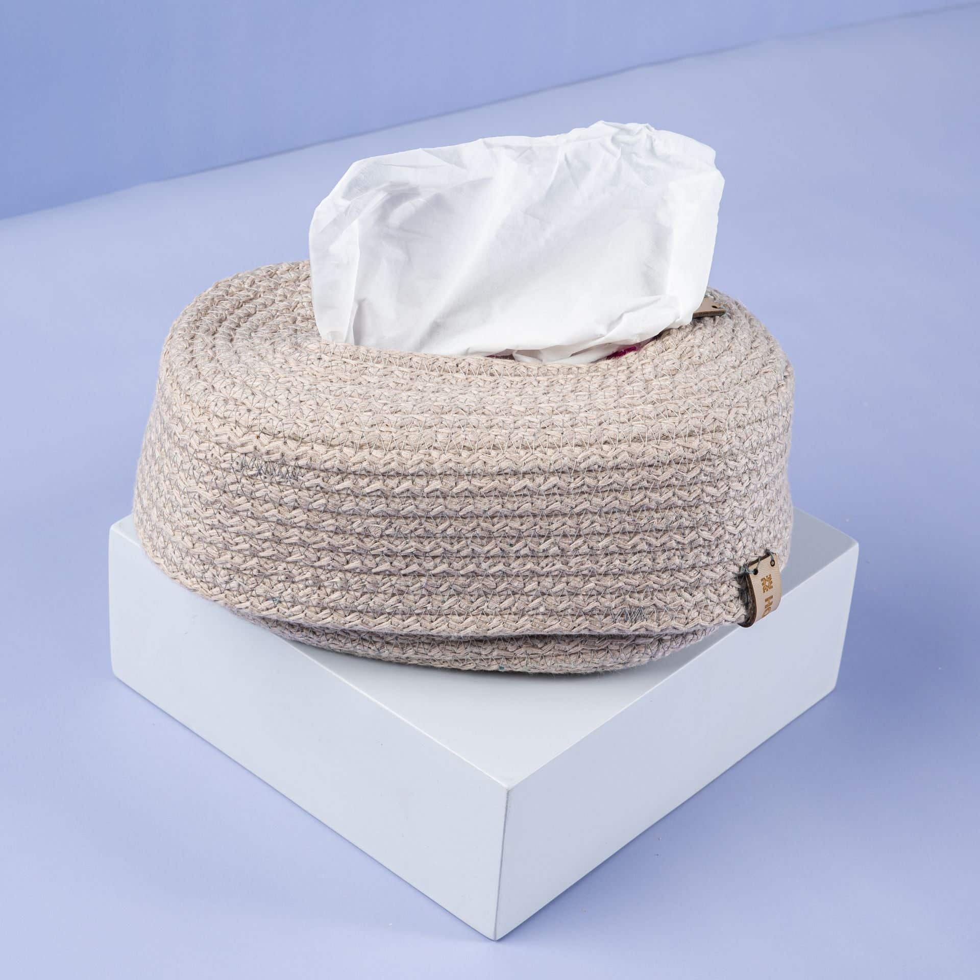 Homepro Linen Tissue Cover, 23X14X8 Cm - Beige