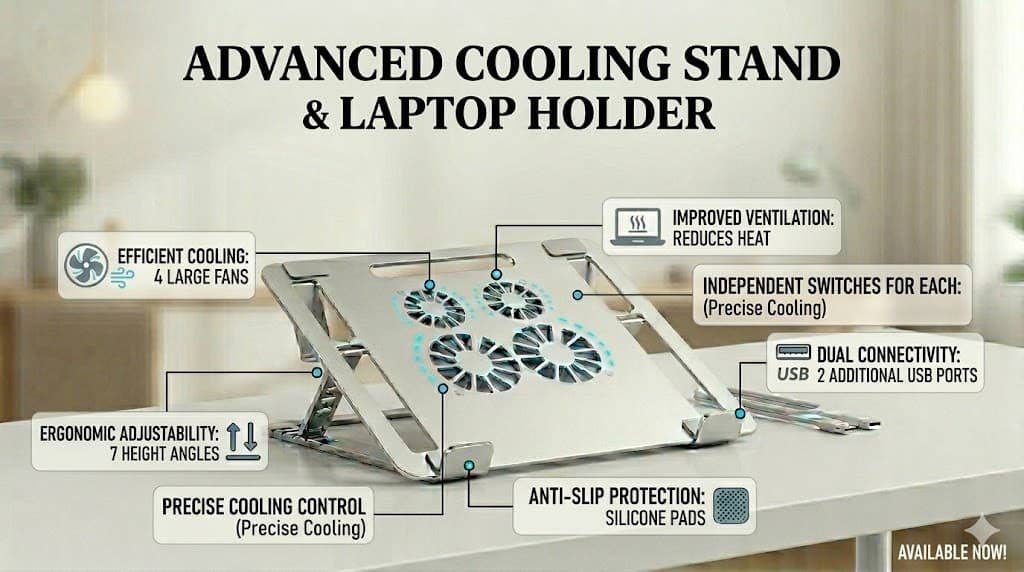 Pro-Cool Desktop Laptop Stand & Cooler -G-19