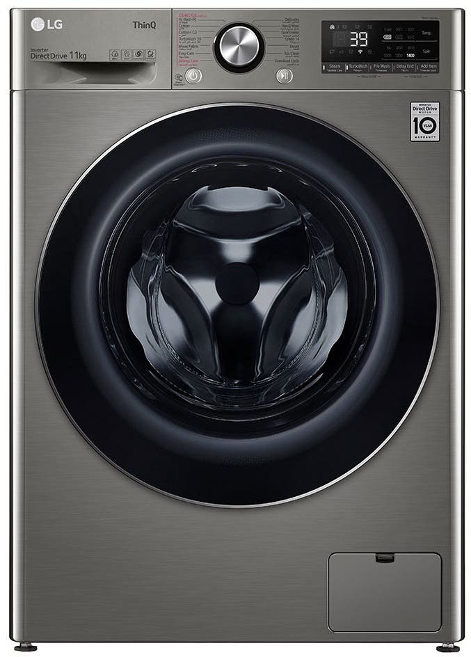 LG F4Y9EWG2PV Vivace Automatic Washing Machine, Front Loading, 11 kg - Silver