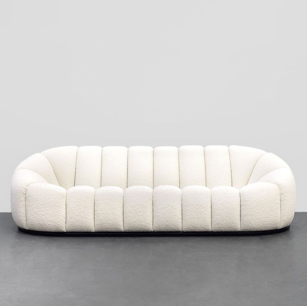 Red Beech Wood Sofa, 80×90×210 cm - White