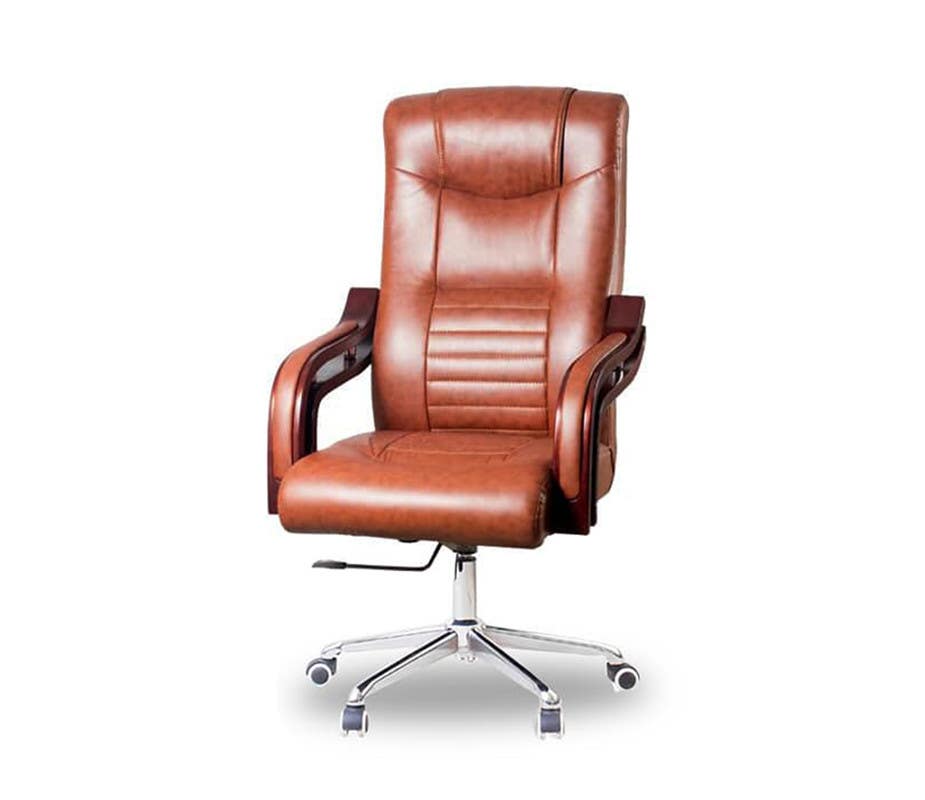 Metal Moveable Office Chair, 55×55×120 cm - Brown