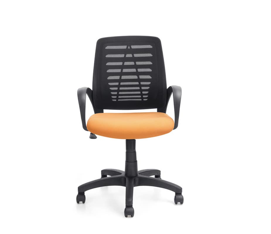 Metal Moveable Office Chair, 50×50×70 cm - Black Orange