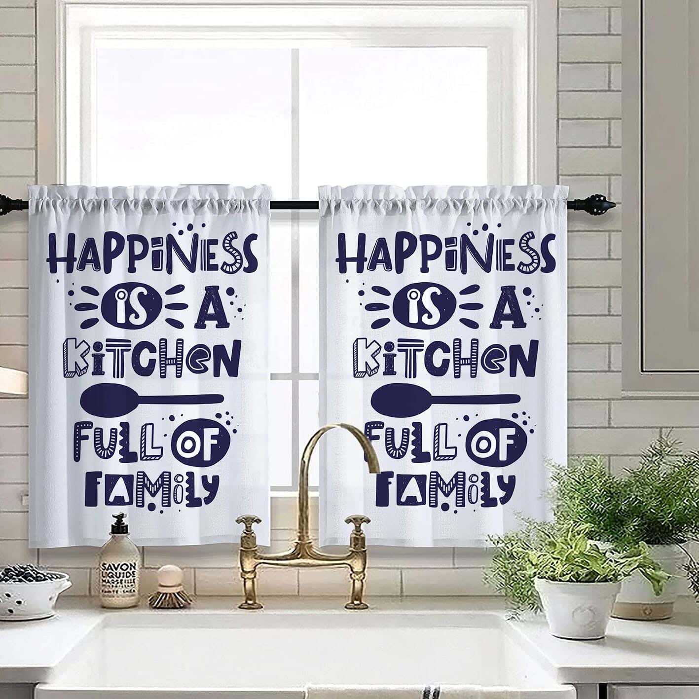 Velvet Kitchen Window Curtain, 2 Pieces, 145×100 Cm - Multicolor