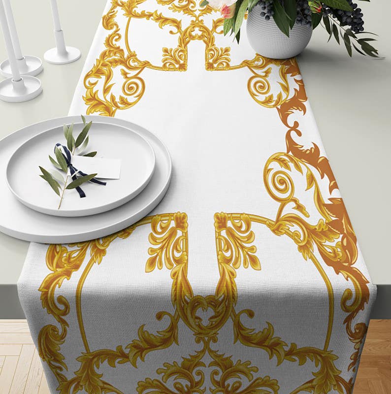 Velvet Runner Dinner Tablecloth, 45×150 cm - Multicolor