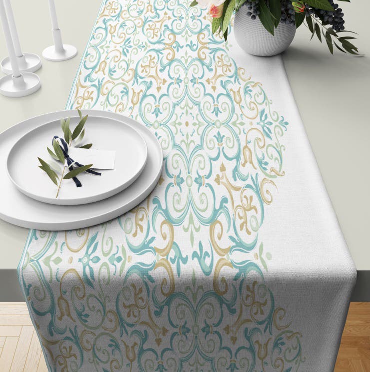 Velvet Runner Dinner Tablecloth, 45×150 cm - Multicolor