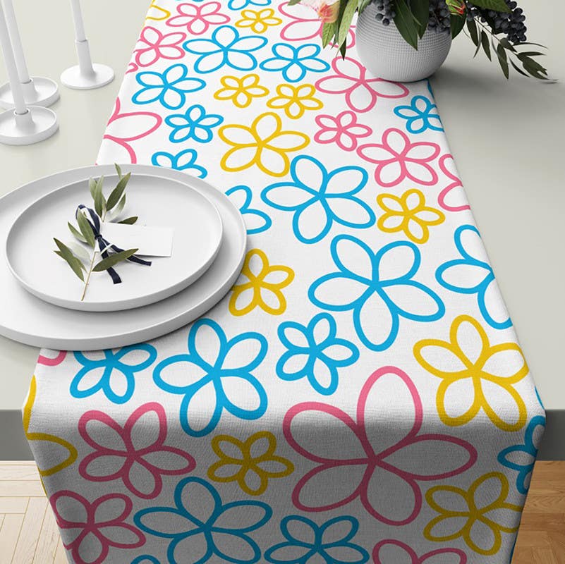 Velvet Runner Dinner Tablecloth, 45×150 cm - Multicolor