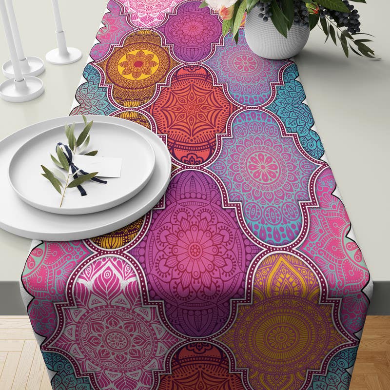 Velvet Runner Dinner Tablecloth, 45×150 cm - Multicolor