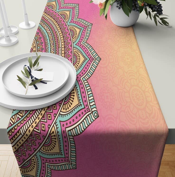 Velvet Runner Dinner Tablecloth, 45×150 cm - Multicolor