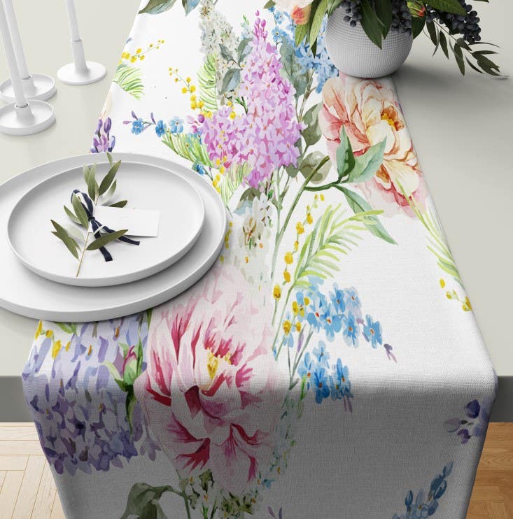 Velvet Runner Dinner Tablecloth, 45×150 cm - Multicolor