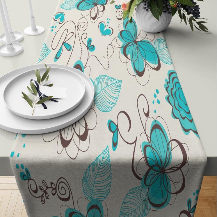Velvet Runner Dinner Tablecloth, 45×150 cm - Multicolor