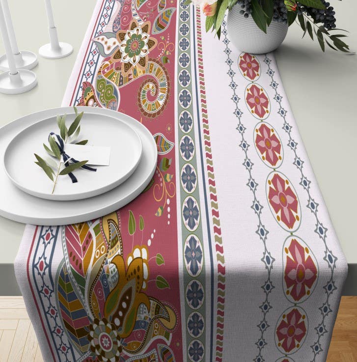 Velvet Runner Dinner Tablecloth, 45×150 cm - Multicolor