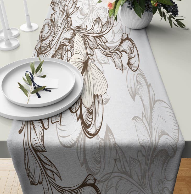 Velvet Runner Dinner Tablecloth, 45×150 cm - Multicolor