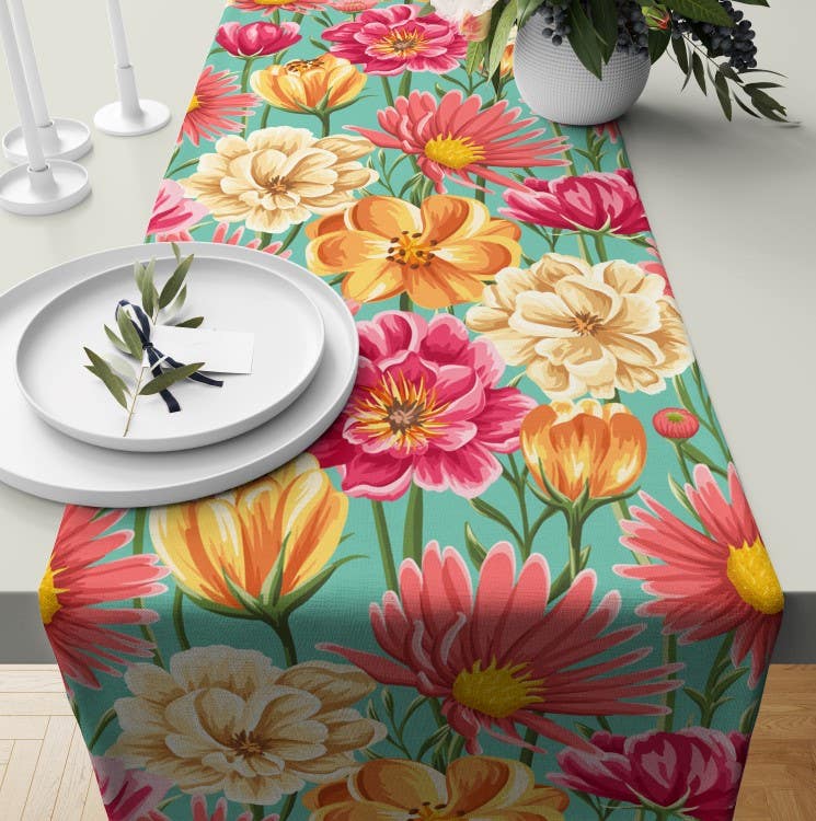 Velvet Runner Dinner Tablecloth, 45×150 cm - Multicolor