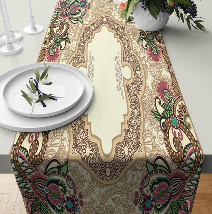 Velvet Runner Dinner Tablecloth, 45×150 cm - Multicolor