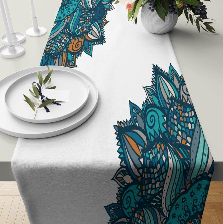 Velvet Runner Dinner Tablecloth, 45×150 cm - Multicolor