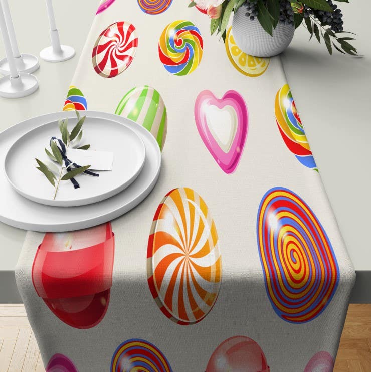 Velvet Runner Dinner Tablecloth, 45×150 cm - Multicolor
