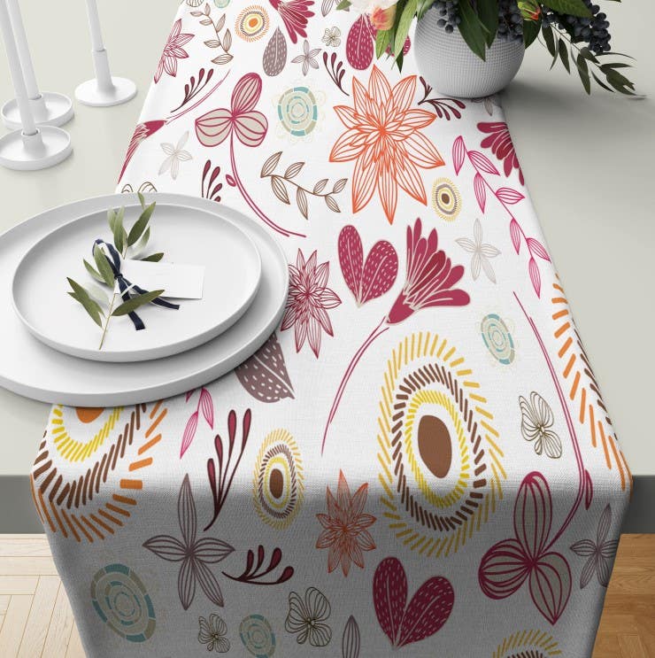Velvet Runner Dinner Tablecloth, 45×150 cm - Multicolor