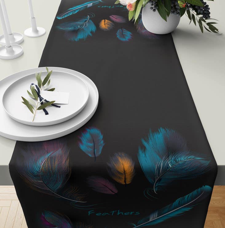 Velvet Runner Dinner Tablecloth, 45×150 cm - Multicolor