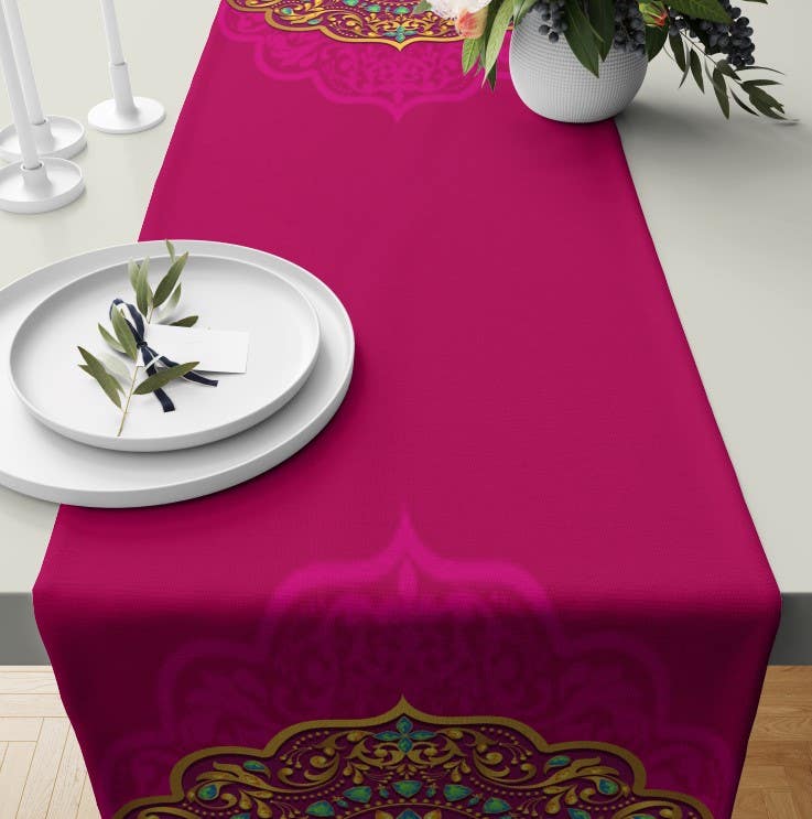 Velvet Runner Dinner Tablecloth, 45×150 cm - Multicolor