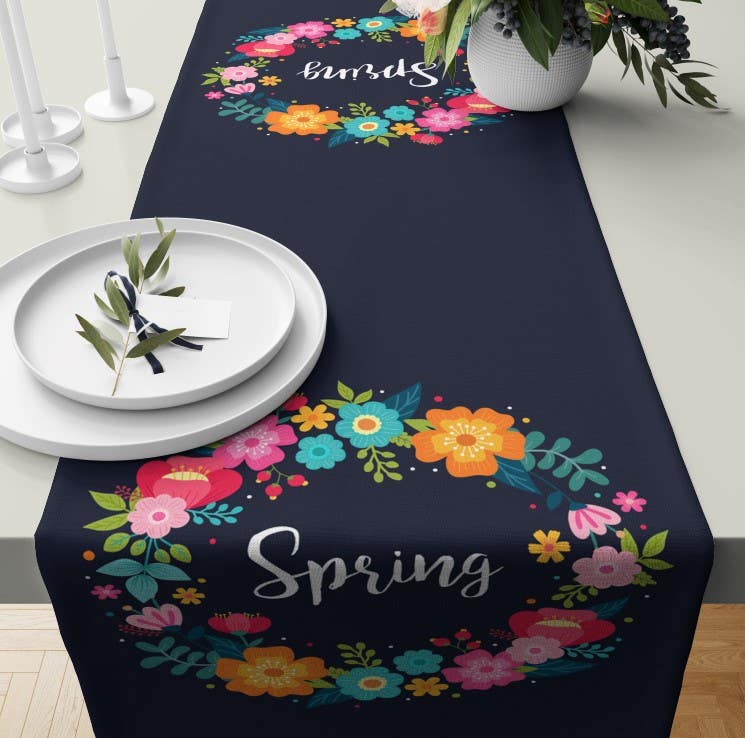 Velvet Runner Dinner Tablecloth, 45×150 cm - Multicolor