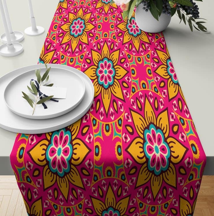 Velvet Runner Dinner Tablecloth, 45×150 cm - Multicolor
