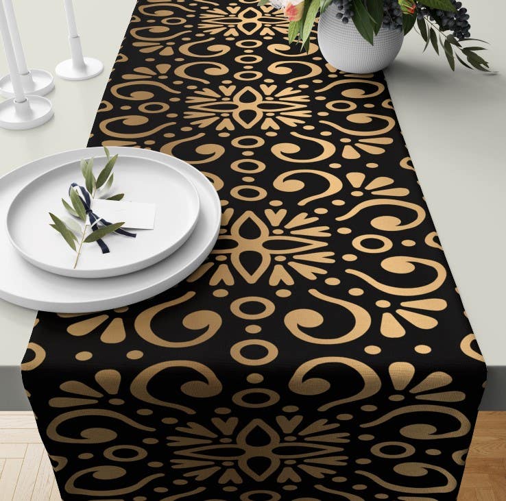 Velvet Runner Dinner Tablecloth, 45×150 cm - Multicolor