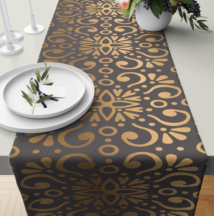Velvet Runner Dinner Tablecloth, 45×150 cm - Multicolor