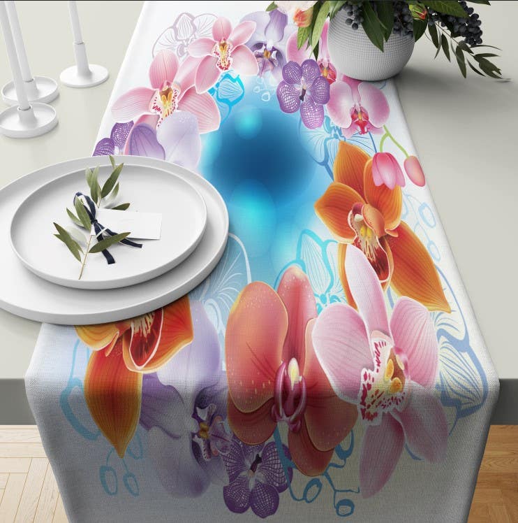 Velvet Runner Dinner Tablecloth, 45×150 cm - Multicolor