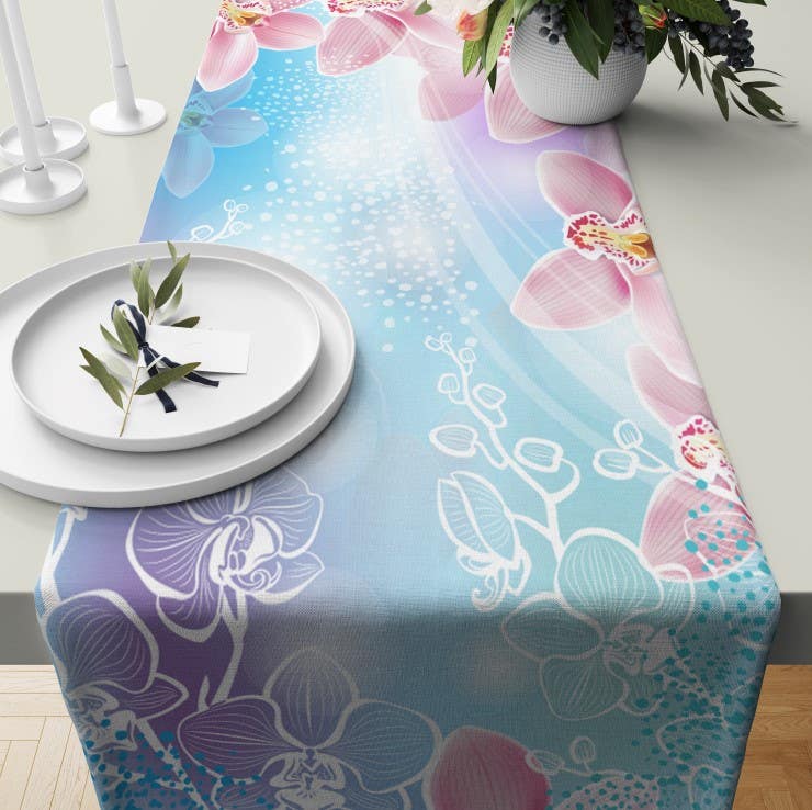 Velvet Runner Dinner Tablecloth, 45×150 cm - Multicolor