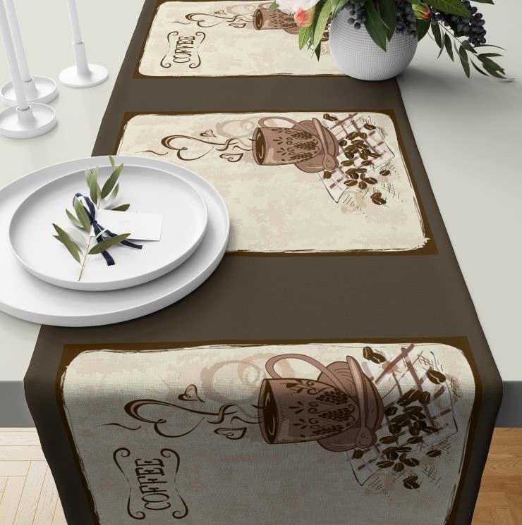 Velvet Runner Dinner Tablecloth, 45×150 cm - Multicolor