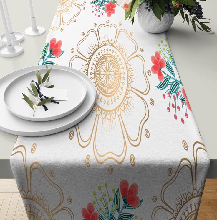 Velvet Runner Dinner Tablecloth, 45×150 cm - Multicolor