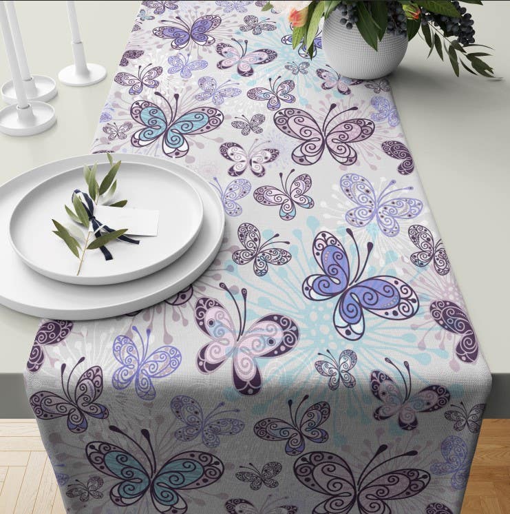 Velvet Runner Dinner Tablecloth, 45×150 cm - Multicolor