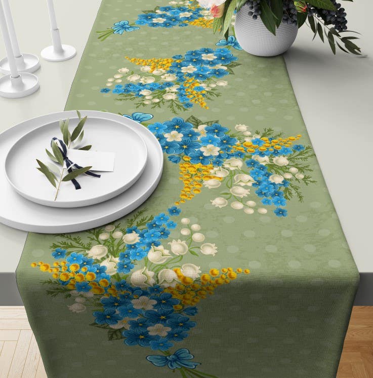 Velvet Runner Dinner Tablecloth, 45×150 cm - Multicolor