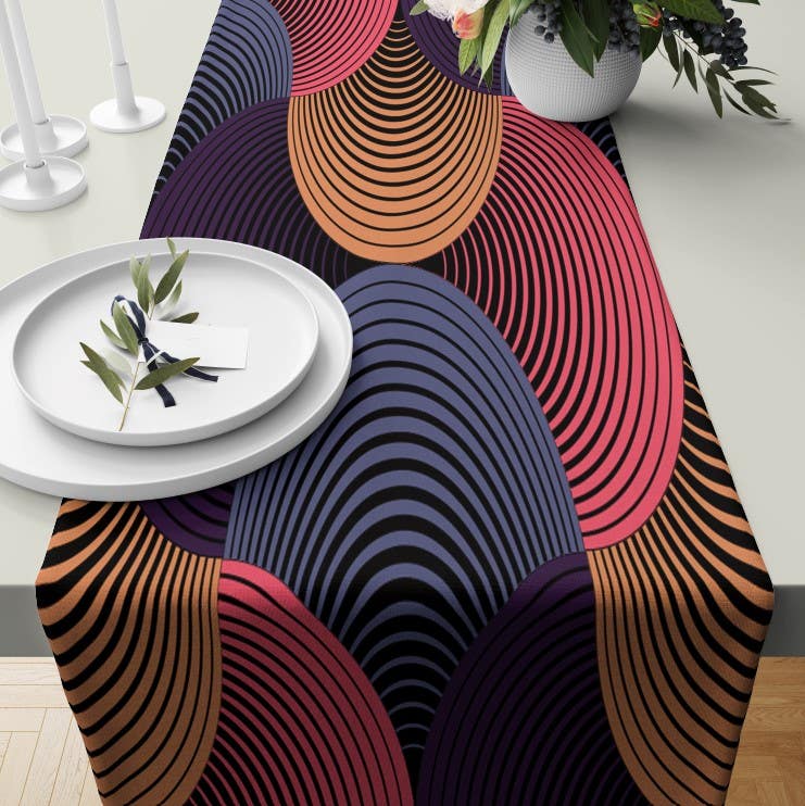 Velvet Runner Dinner Tablecloth, 45×150 cm - Multicolor