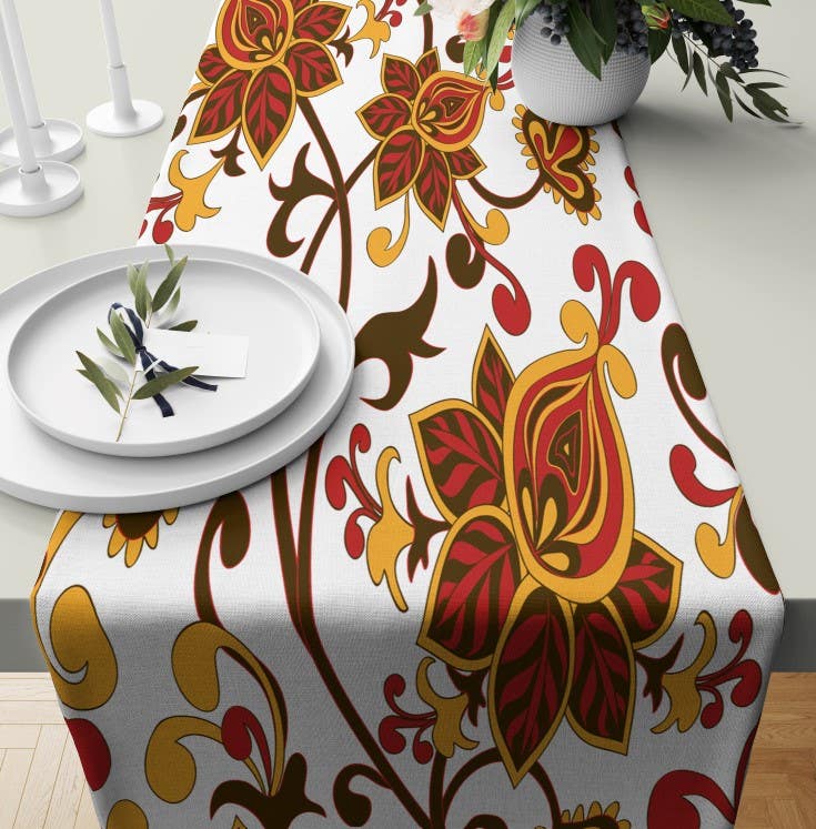 Velvet Runner Dinner Tablecloth, 45×150 cm - Multicolor