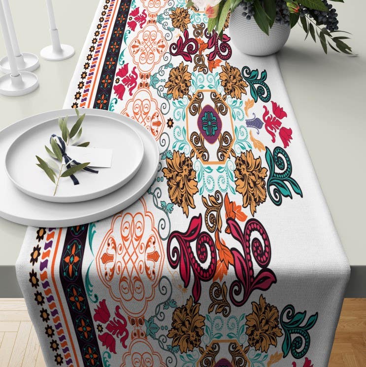 Velvet Runner Dinner Tablecloth, 45×150 cm - Multicolor