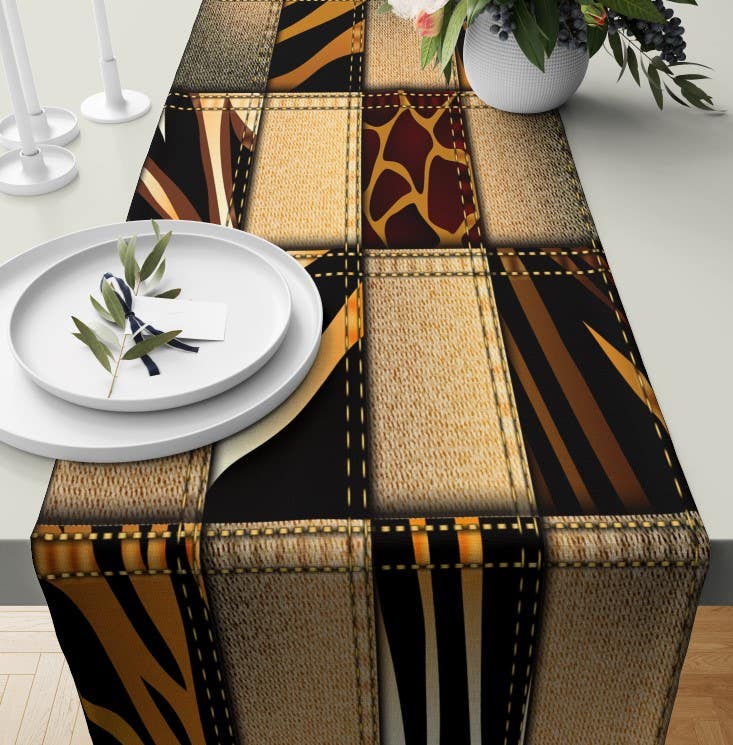 Velvet Runner Dinner Tablecloth, 45×150 cm - Multicolor