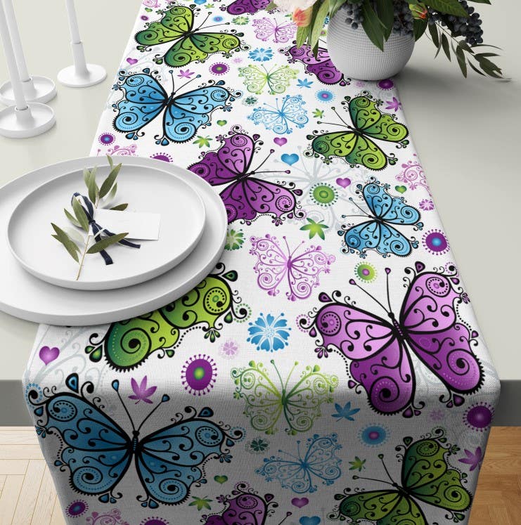 Velvet Runner Dinner Tablecloth, 45×150 cm - Multicolor
