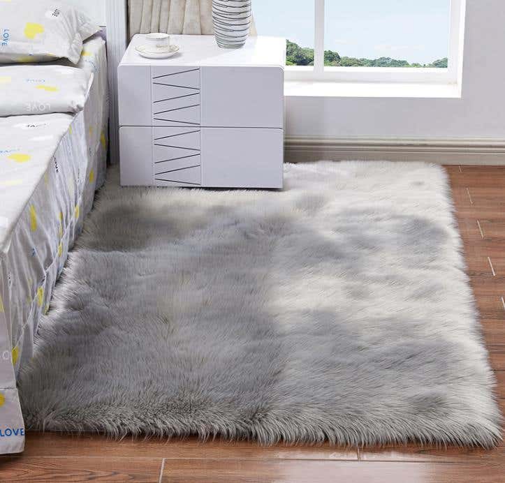 Fur Rug, 160×200 cm - Grey
