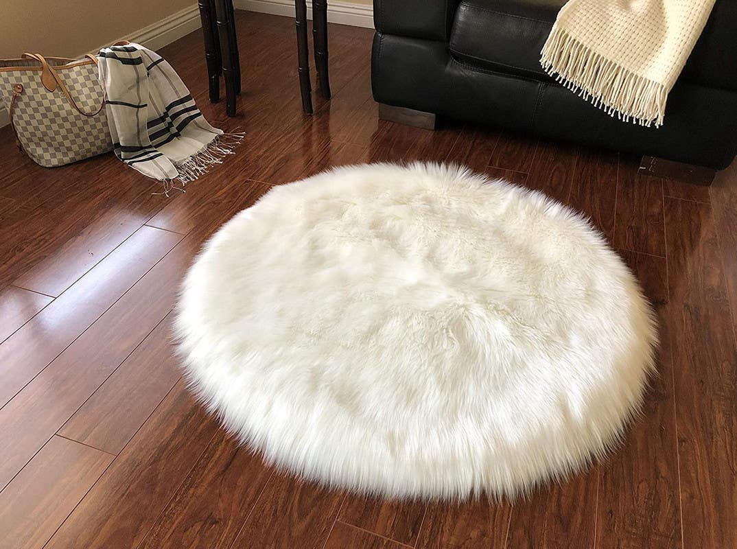 Fur Rug, 150×150 cm - Off White
