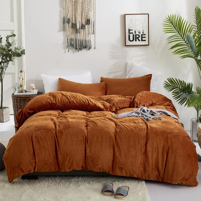 Velvet Quilt Cover Set, 4 Pieces, 240×200 cm - Havana