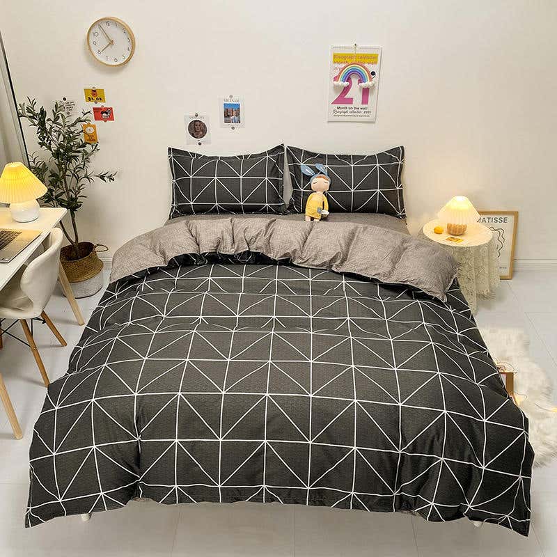 Cotton Quilt Cover Set, 4 Pieces, 240×200 cm - Multicolor
