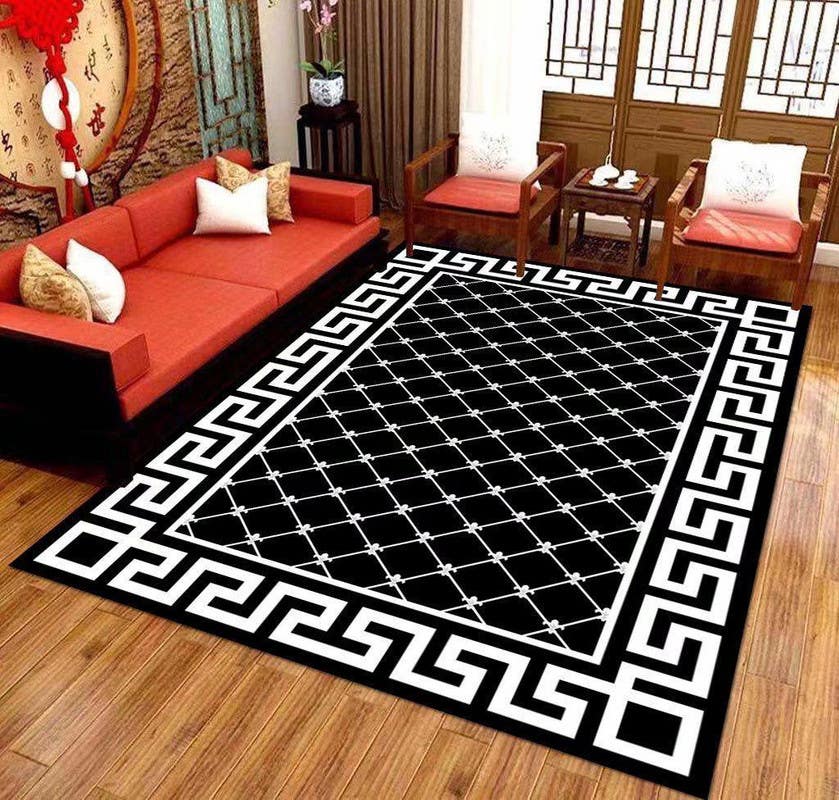 Velvet Rug, 160×230 cm - Black White