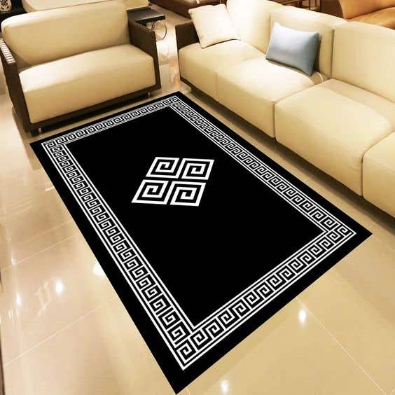 Velvet Rug, 160×230 cm - Black White