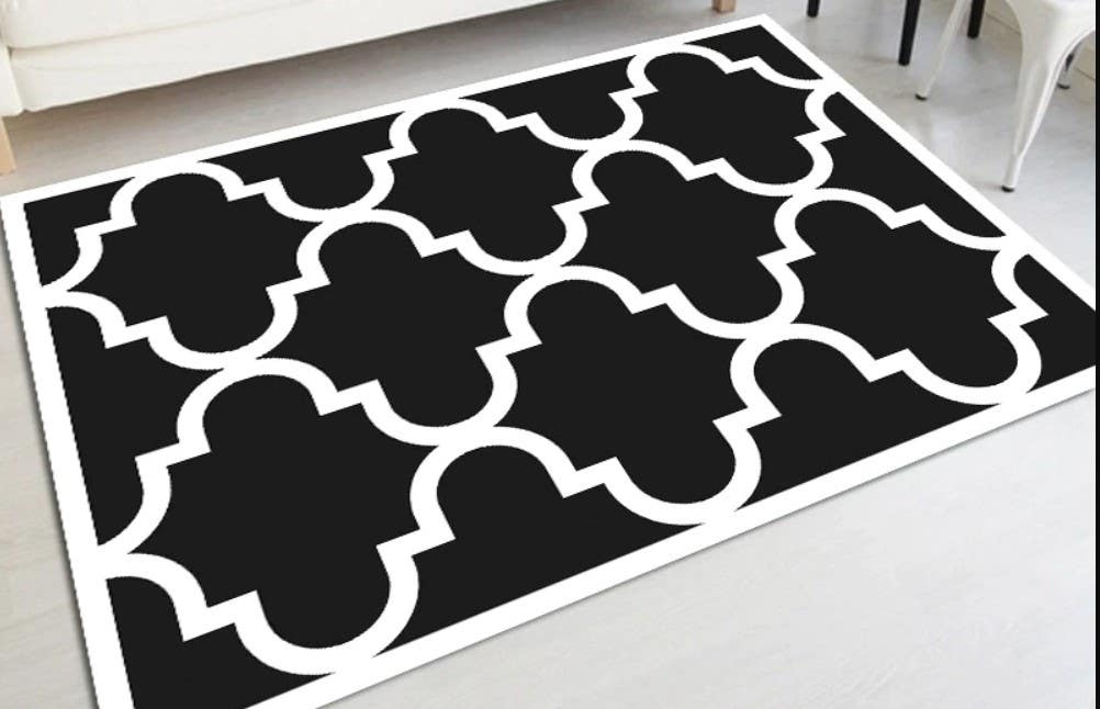 Velvet Rug, 160×230 cm - Black White