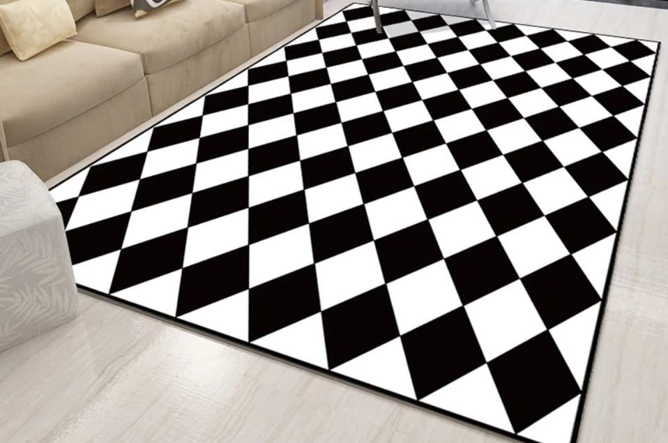 Velvet Rug, 160×230 cm - Black White