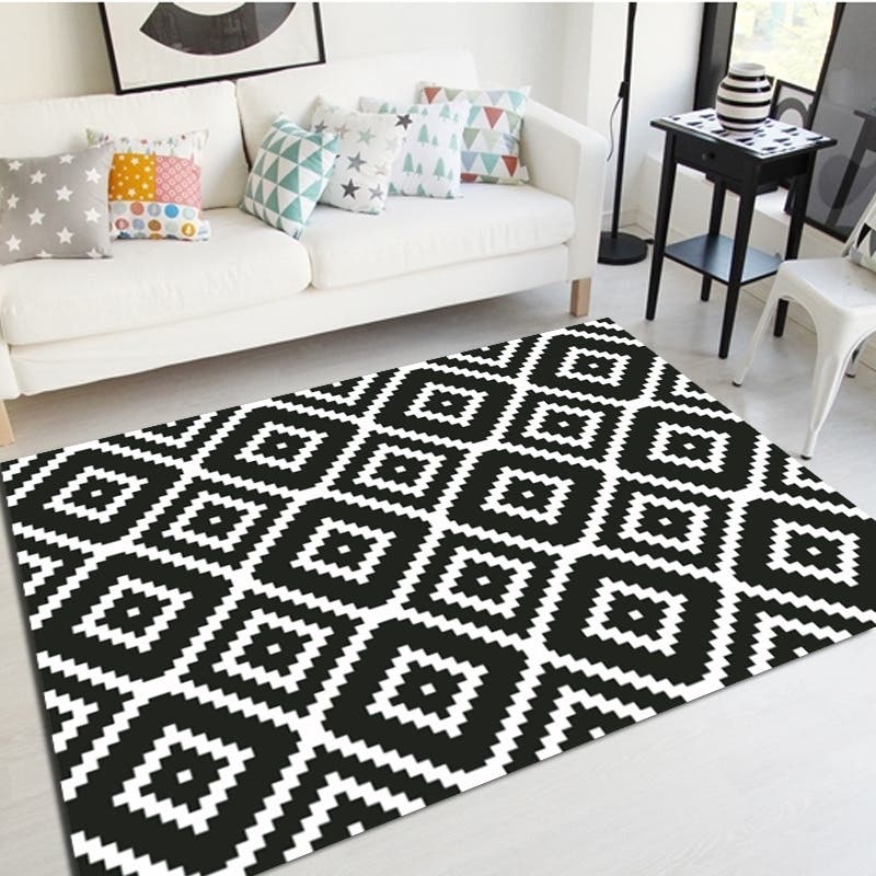 Velvet Rug, 160×230 cm - Black White