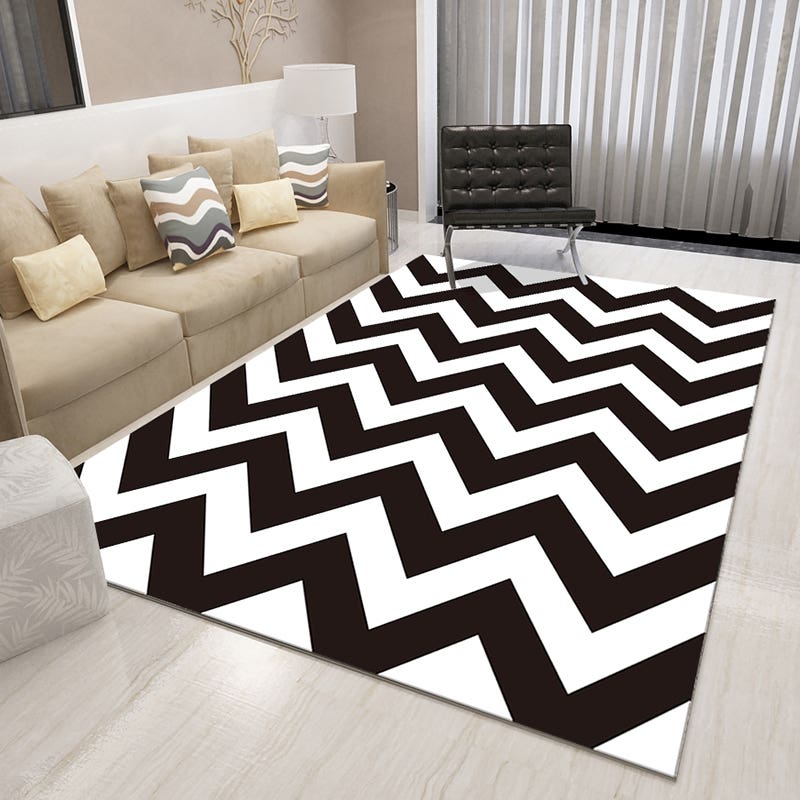 Velvet Rug, 160×230 cm - Black White